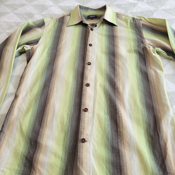 MEXX Stripped 100% Cotton Shirt, Collared Classic Long Sleeve Size S - Picture 4 of 9